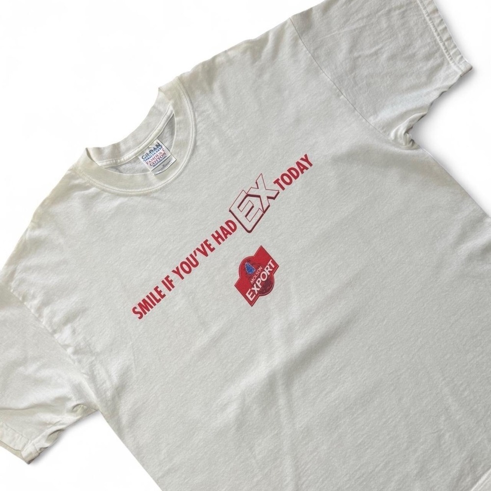 Vintage Y2K Molson Export Beer Promo Smile If You've Had Ex Today T-shirt XL - Picture 2 of 8